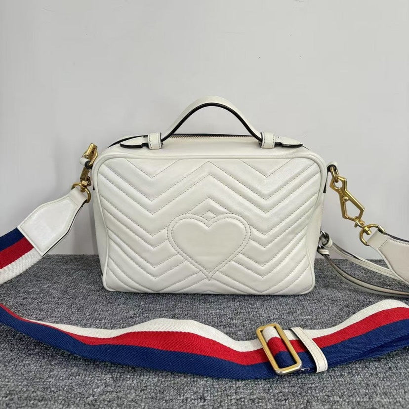 Gucci GG Marmont Bag White Leather Crossbody Bag