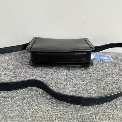 Saint Laurent Monogram Crossbody Bag in Black Leather