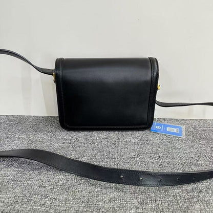 Saint Laurent Monogram Crossbody Bag in Black Leather