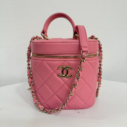 Chanel Vanity Calfskin Pink Shoulder Bag