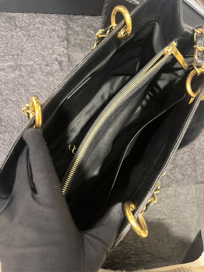 Chanel Medium Caviar Black Gold Shoulder Bag