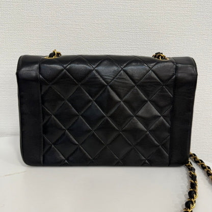 Chanel Vintage Lambskin Diana Chain Crossbody Bag Black FM0028