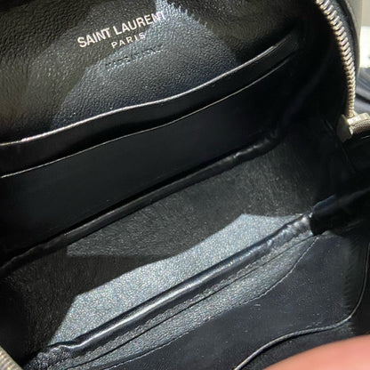 YSL Camera Bag Tassels Crossbody Bag in Black Leather