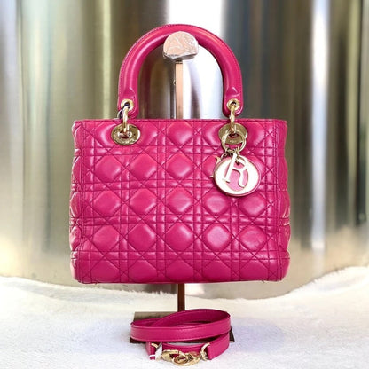 Dior Lady Crossbody Bag in Pink Leather