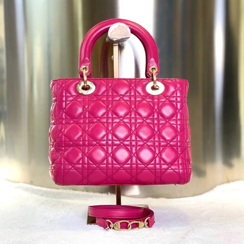 Dior Lady Crossbody Bag in Pink Leather
