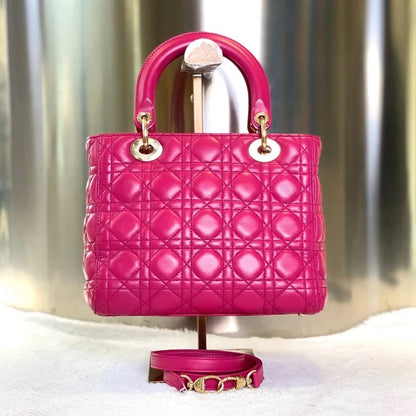 Dior Lady Crossbody Bag in Pink Leather
