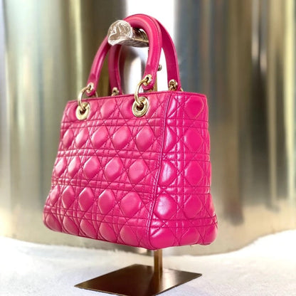 Dior Lady Crossbody Bag in Pink Leather