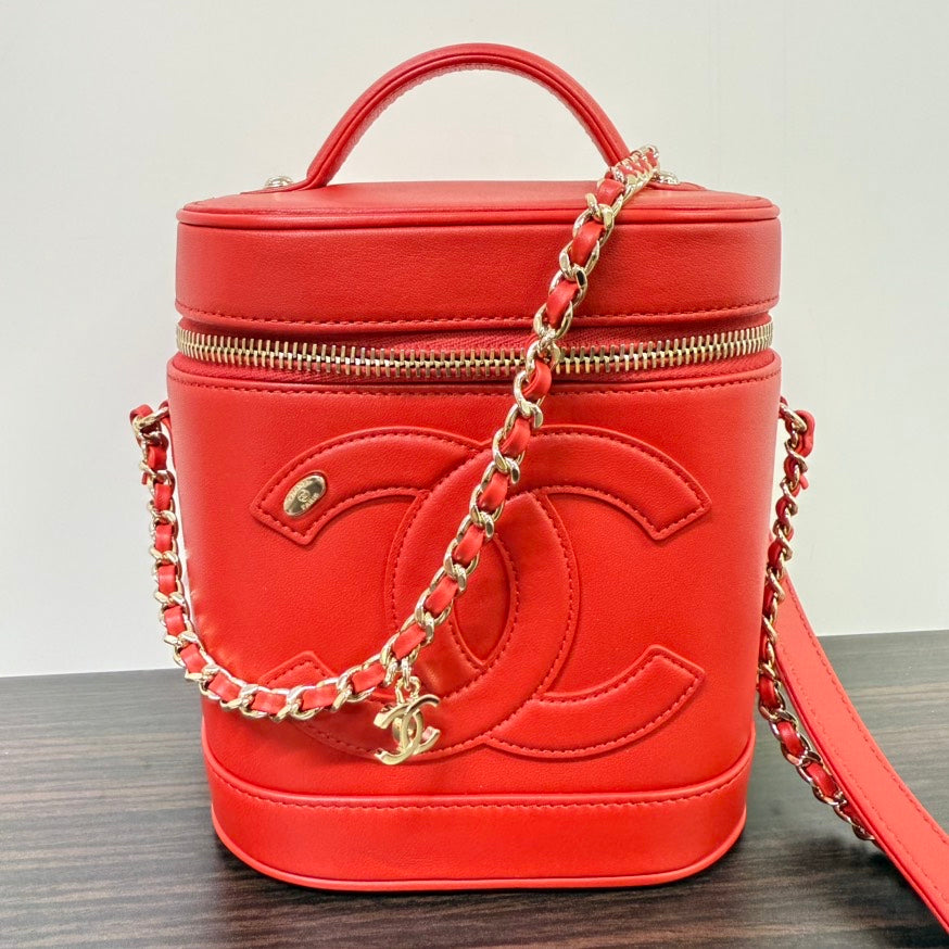Chanel Lambskin Van 2way Bag Series 27 Red Crossbody Bag