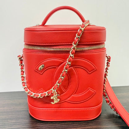 Chanel Lambskin Van 2way Bag Series 27 Red Crossbody Bag