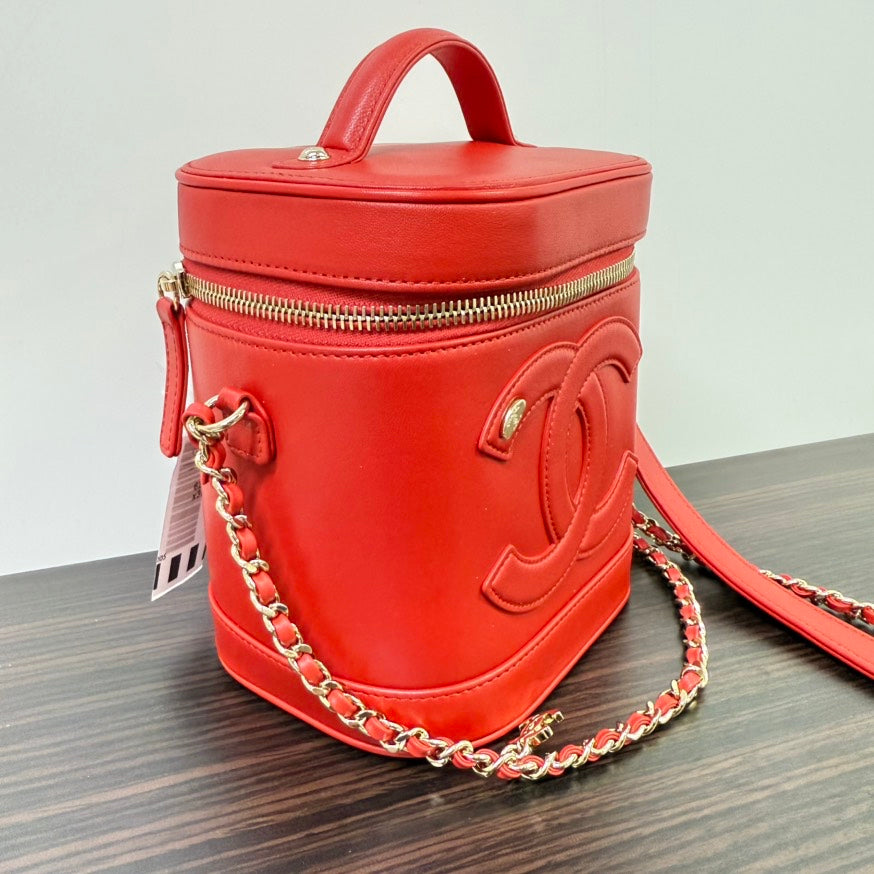 Chanel Lambskin Van 2way Bag Series 27 Red Crossbody Bag