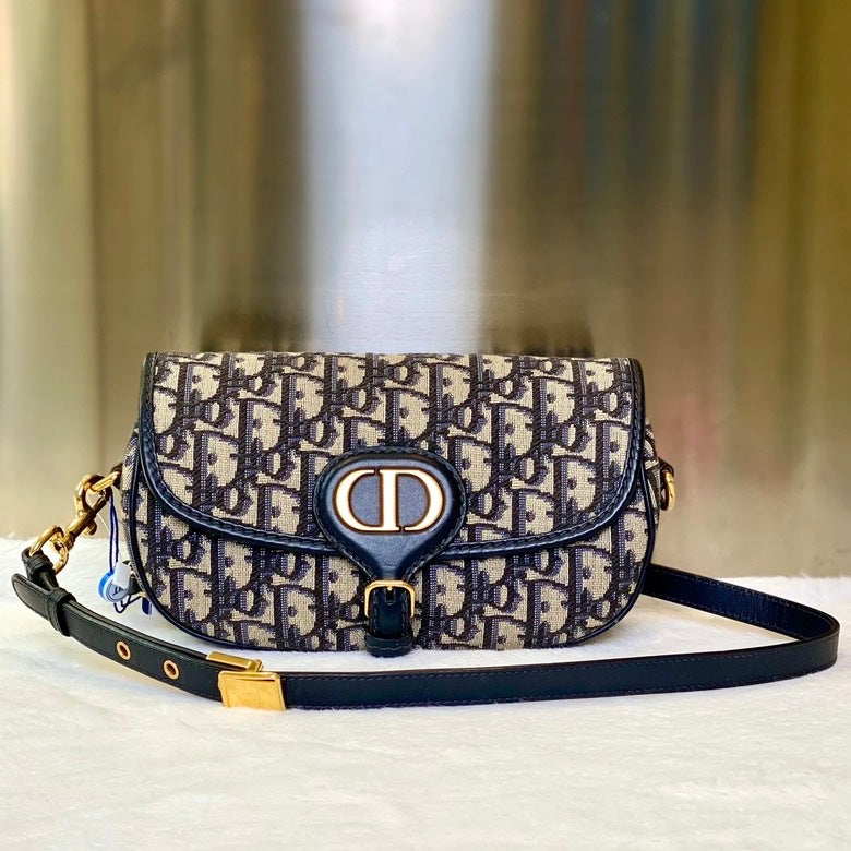 Dior Bobby Crossbody Bag in Blue Jacquard Canvas