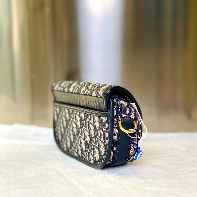 Dior Bobby Crossbody Bag in Blue Jacquard Canvas