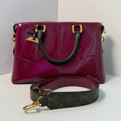 Louis Vuitton Alma Amarante Patent Leather Satchel Bag