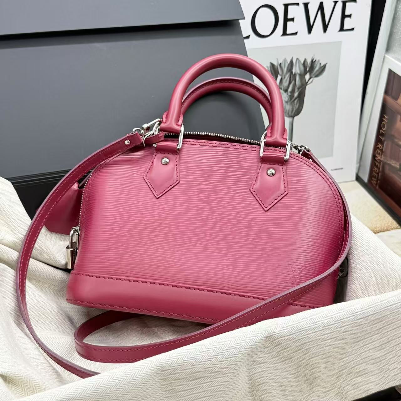 Louis Vuitton Alma BB Two-Way Bag in Rose Pink Epi Leather