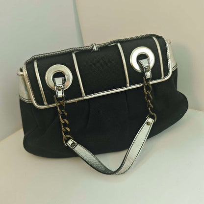 Fendi Iconic Black Canvas Shoulder Bag