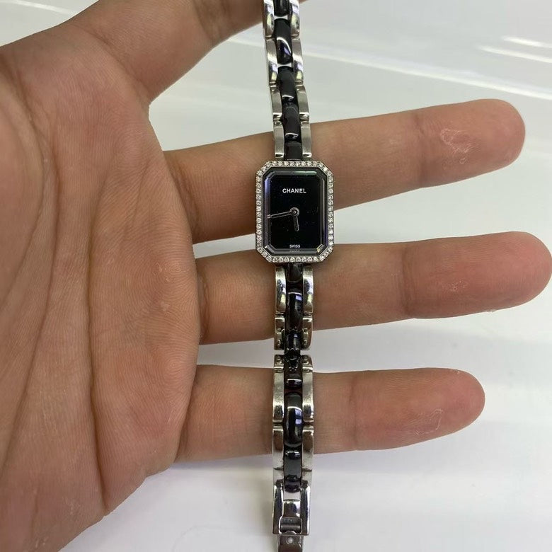 Chanel Preloved HY Black Stainless Steel Luxury Strap Watch