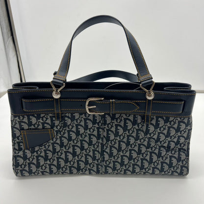 Dior A8028 Navy Canvas Shoulder Bag