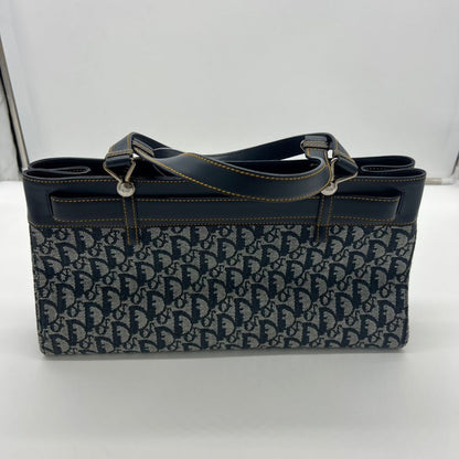 Dior A8028 Navy Canvas Shoulder Bag
