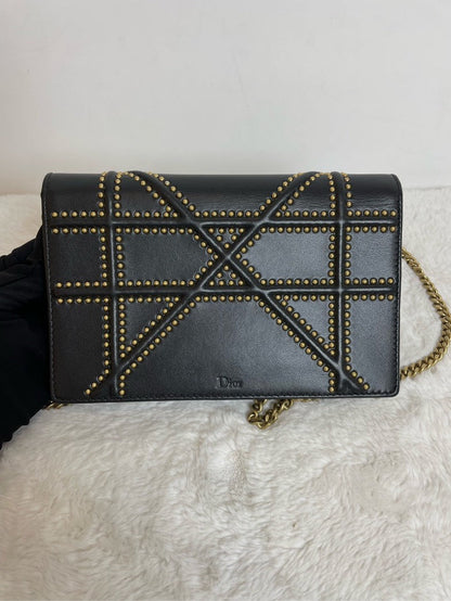 Christian Dior Rama Studded Black Crossbody Bag