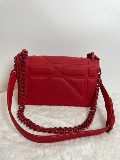 Christian Dior Diorama Chain Bag Red Leather Shoulder Bag
