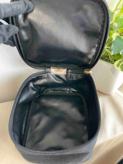FENDI Canvas Pouch JZ52723000 Black Small Clutch