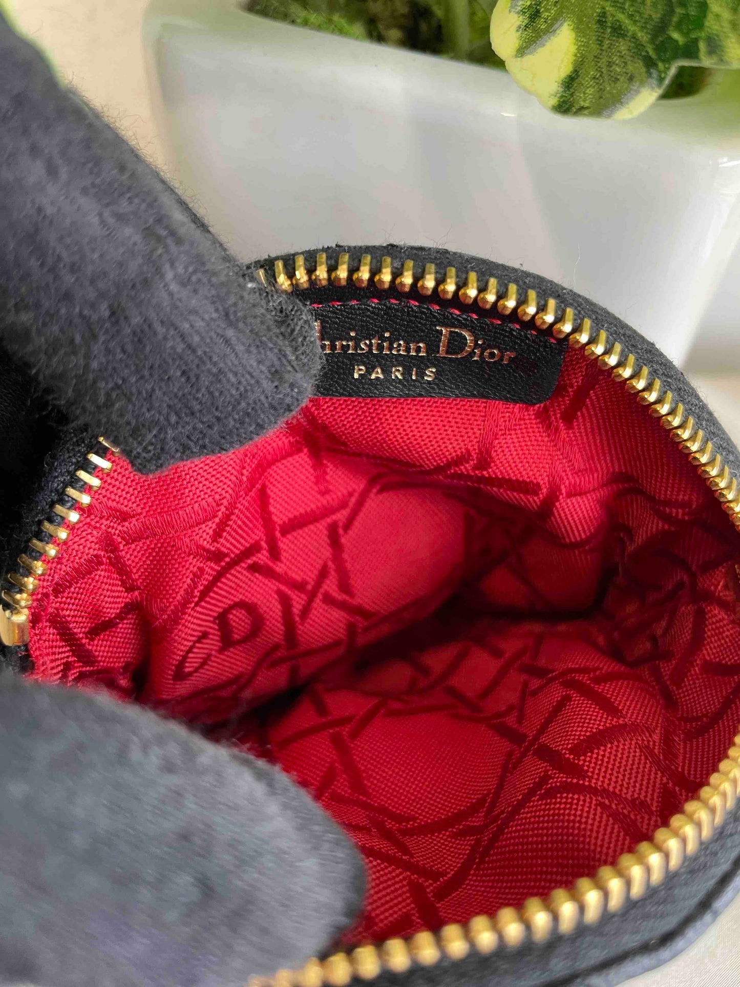 Dior Cannage Lamb-Skin Pouch Re99216600 Black Clutch