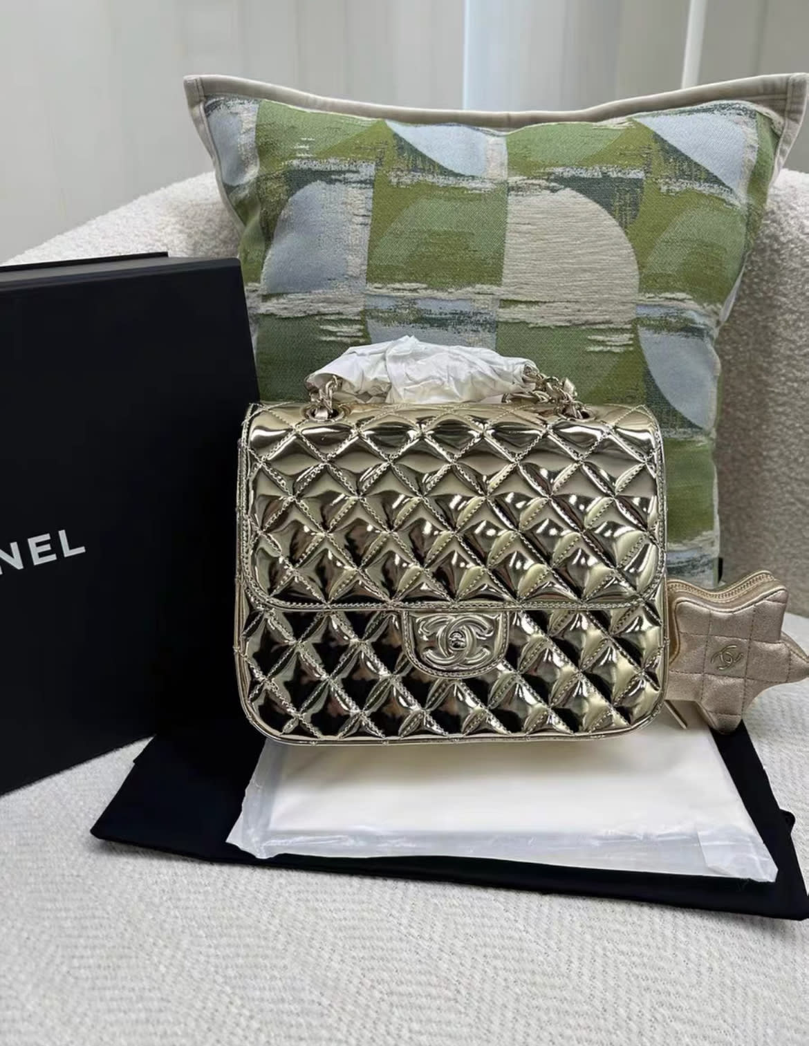 Chanel Luxury Leather Gold Backpack