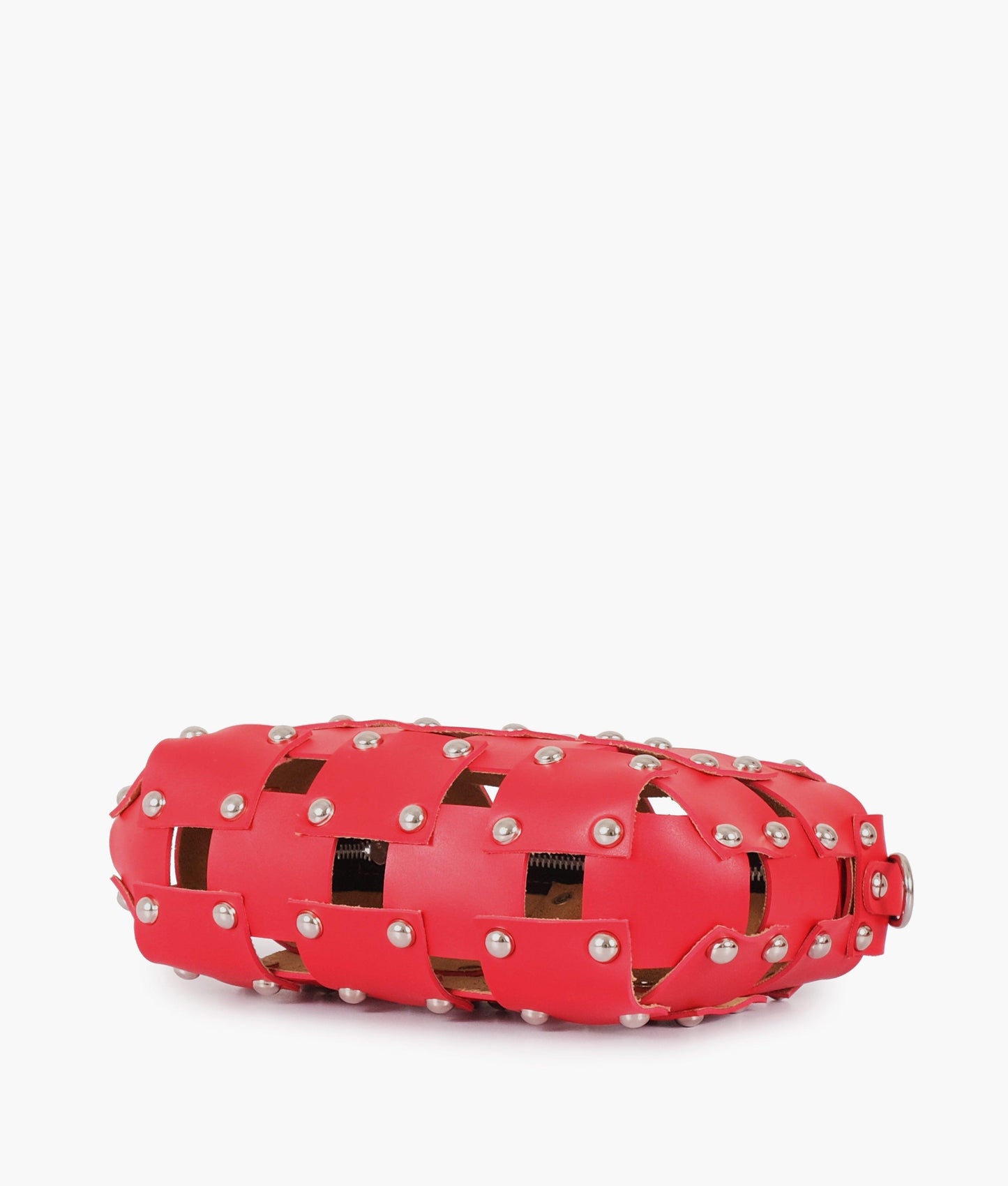 Red rivet cross-body bag