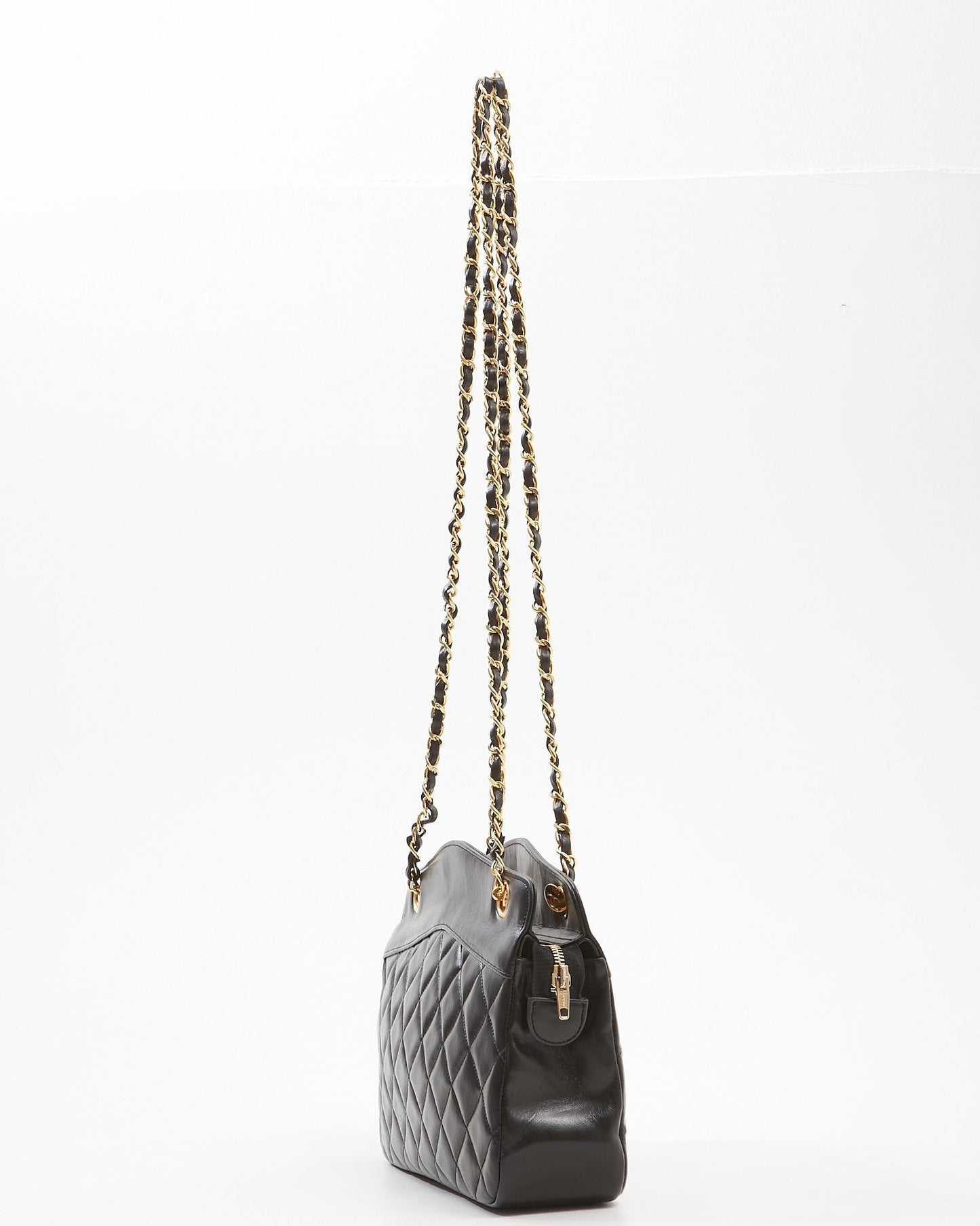 Chanel Black Lambskin 24K GHW Chain Bag