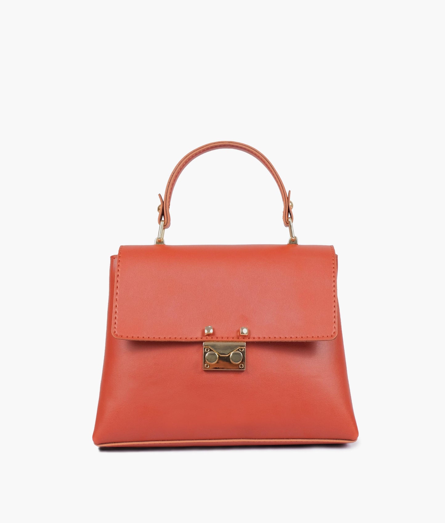 Rust mini top-handle bag
