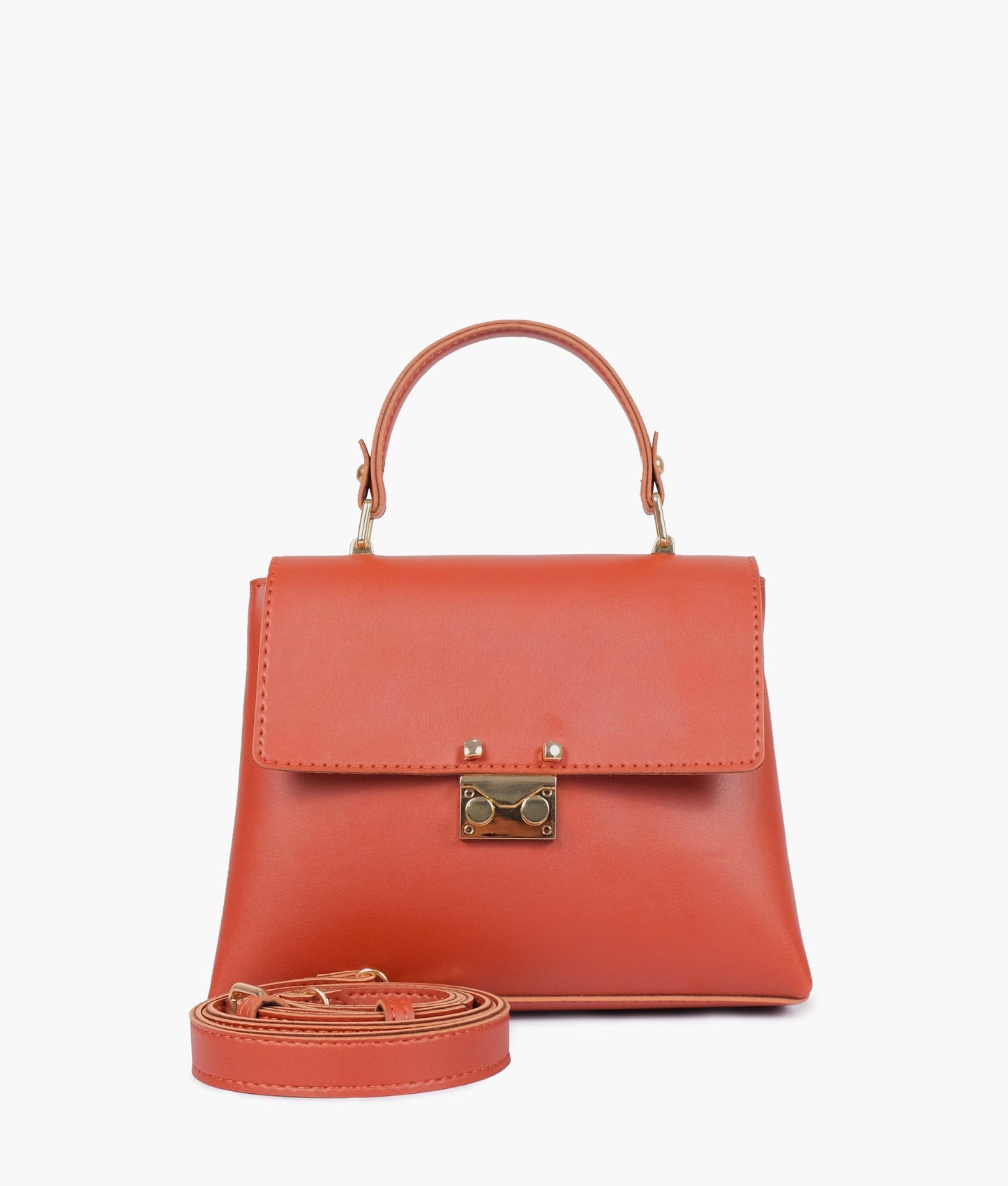 Rust mini top-handle bag