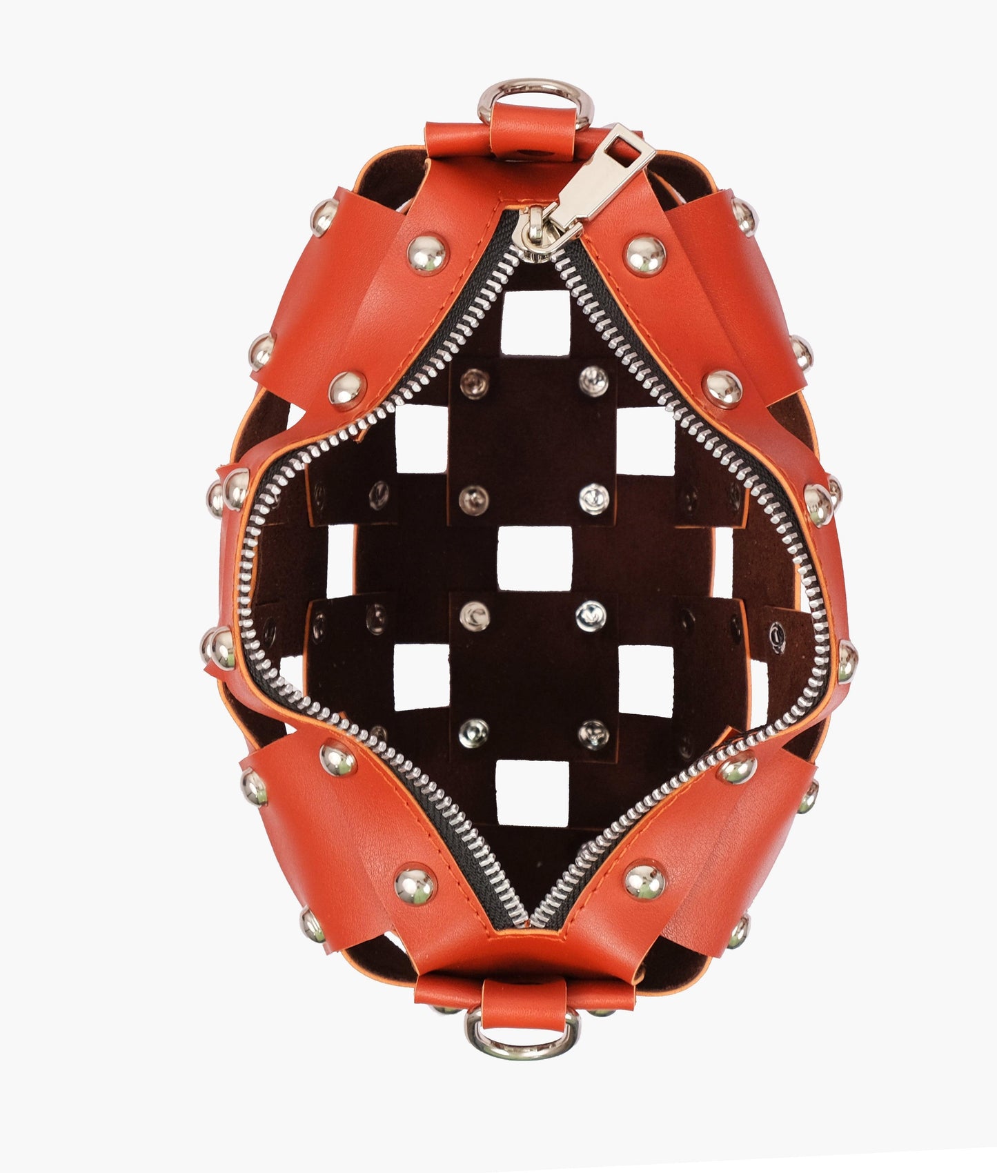 Rust rivet cross-body bag