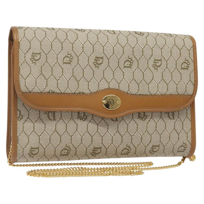 Christian Dior Honeycomb Flap Crossbody Bag Coated Canvas Beige Canvas Bag ()