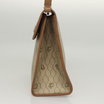 Christian Dior Honeycomb Handbag Canvas Leather Beige Canvas Bag