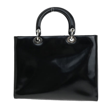 Christian Dior Lady Dior Patent Noir Cuir Vernis Black Patent_Leather Bag ()