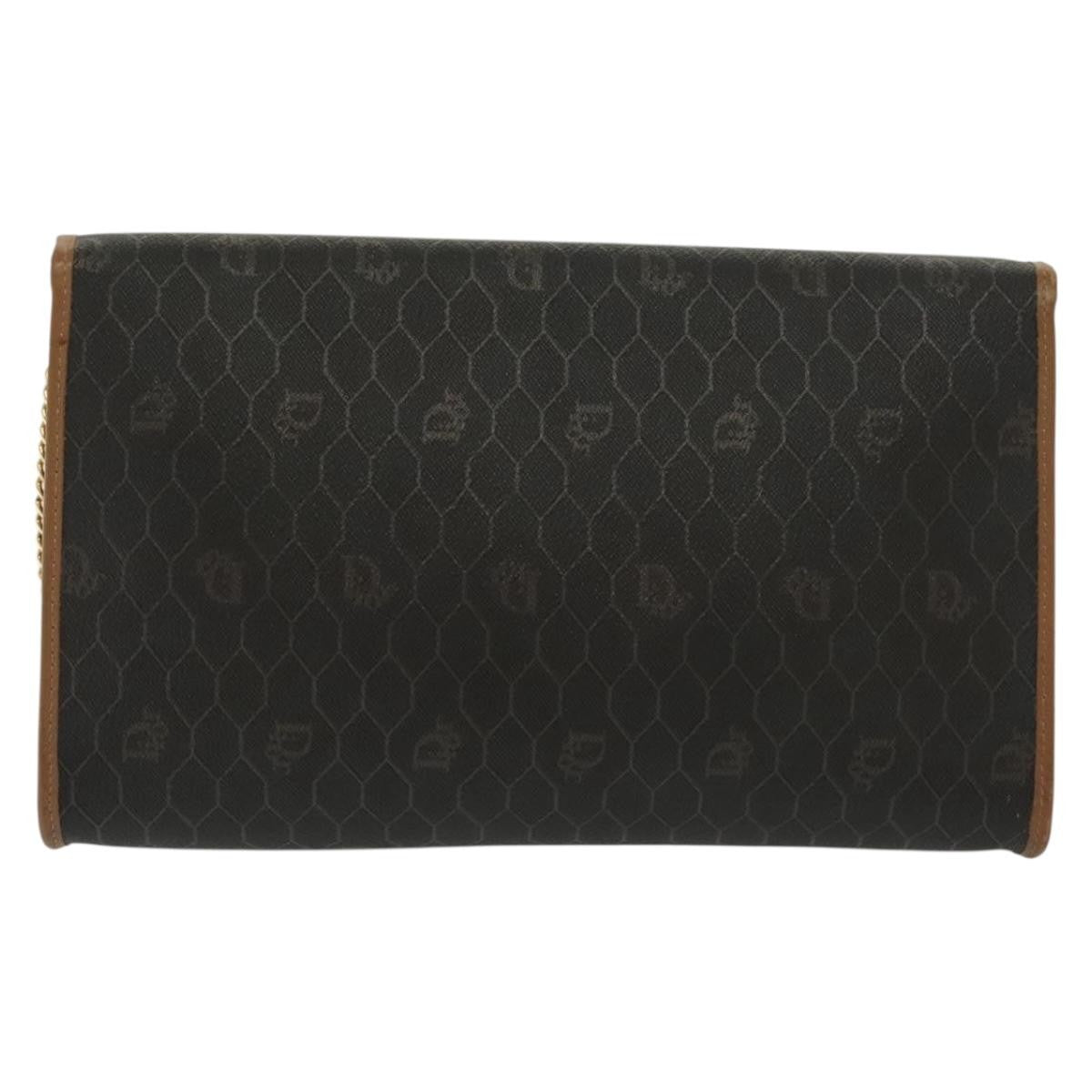 Christian Dior Honeycomb Chain Canvas Black Canvas Bag ()