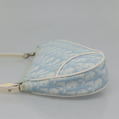 Christian Dior Saddle Bag Diorissimo Canvas Blue Canvas Bag