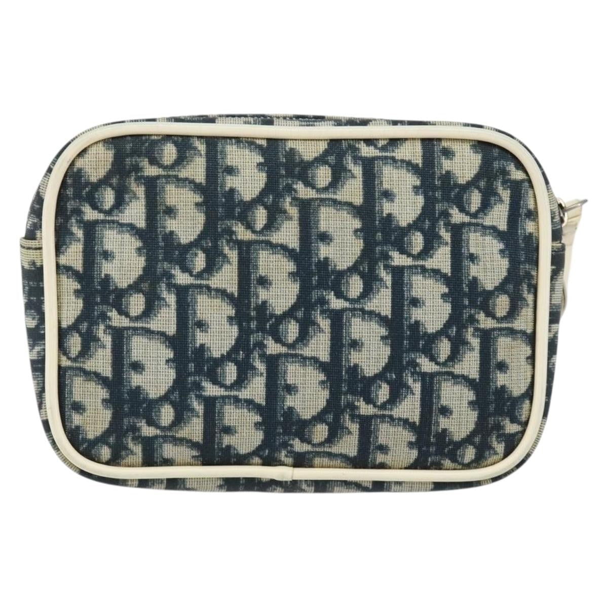 Christian Dior Trotter Pouch Diorissimo Canvas Navy Pvc Clutche Pouche Bag