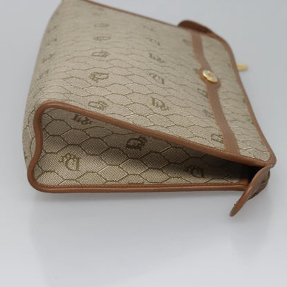 Christian Dior Honeycomb Zip Pouch Coated Canvas Beige Pvc Clutche Pouche Bag Style 2