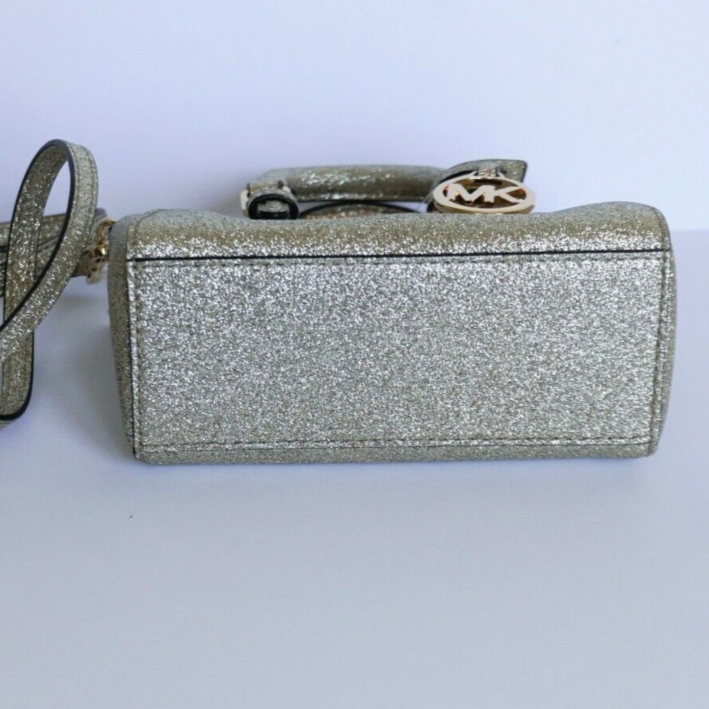 MICHAEL KORS Silver Ciara Mini XS Satchel Crossbody Satchel w/ Gold Tone Hardware NWOT