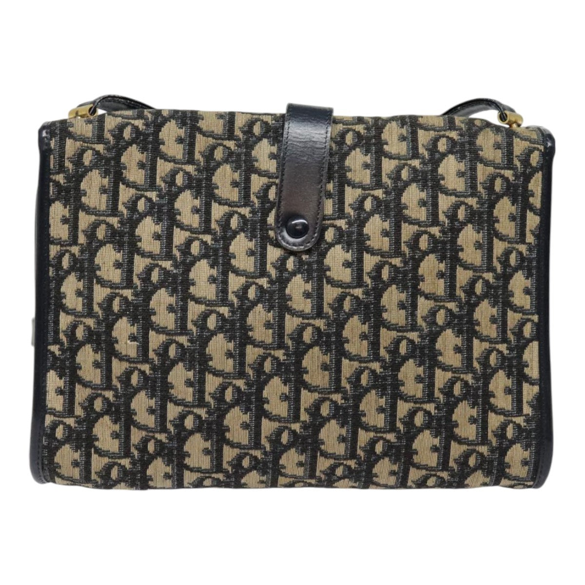 Christian Dior Flap Crossbody Bag Canvas Navy Canvas Shoulder Bag Bag