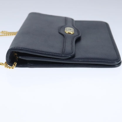 Christian Dior Cd Chain Flap Shoulder Bag Leather Navy Leather Shoulder Bag Bag