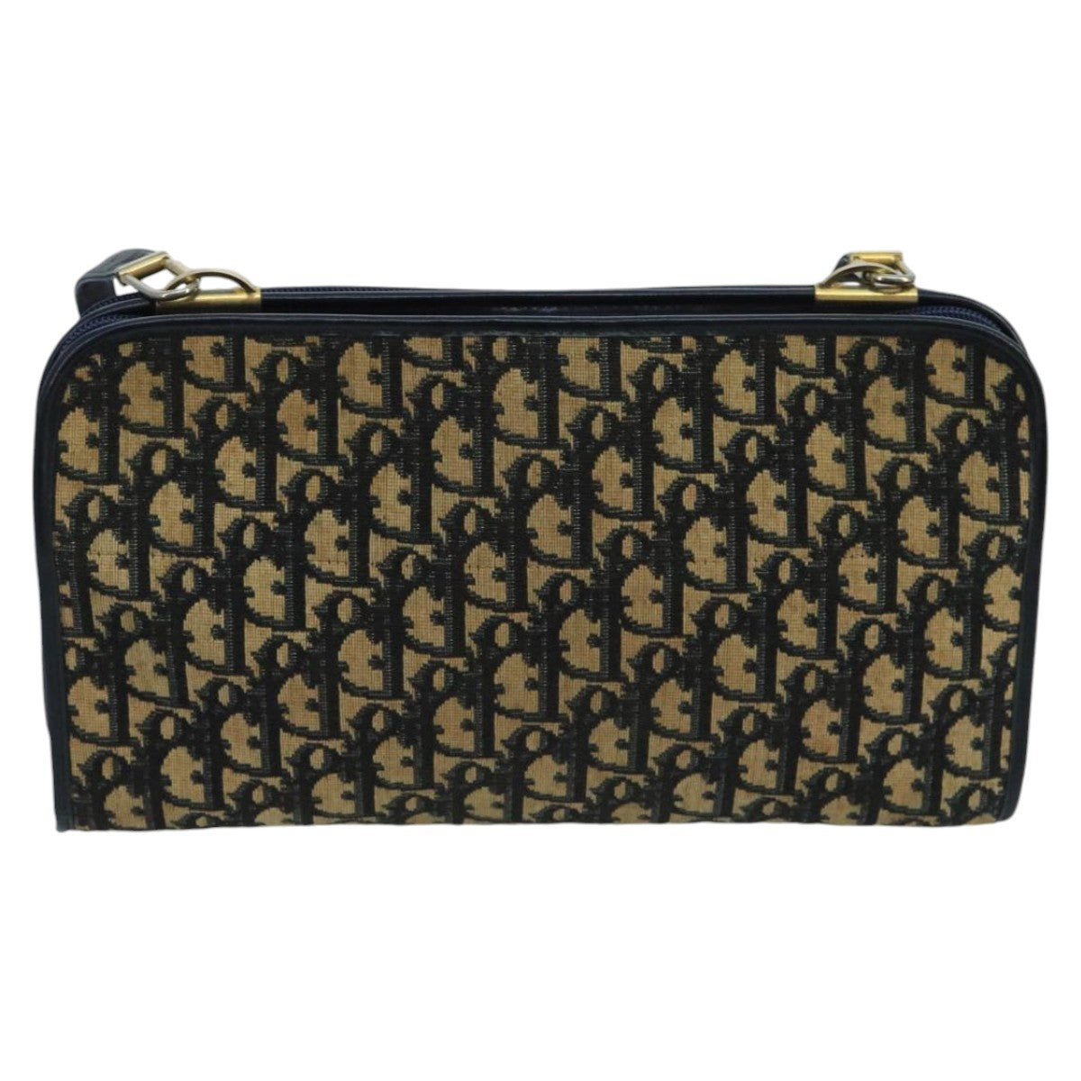 Christian Dior Trotter Crossbody Bag Diorissimo Coated Canvas Navy Canvas Shoulder Bag Bag