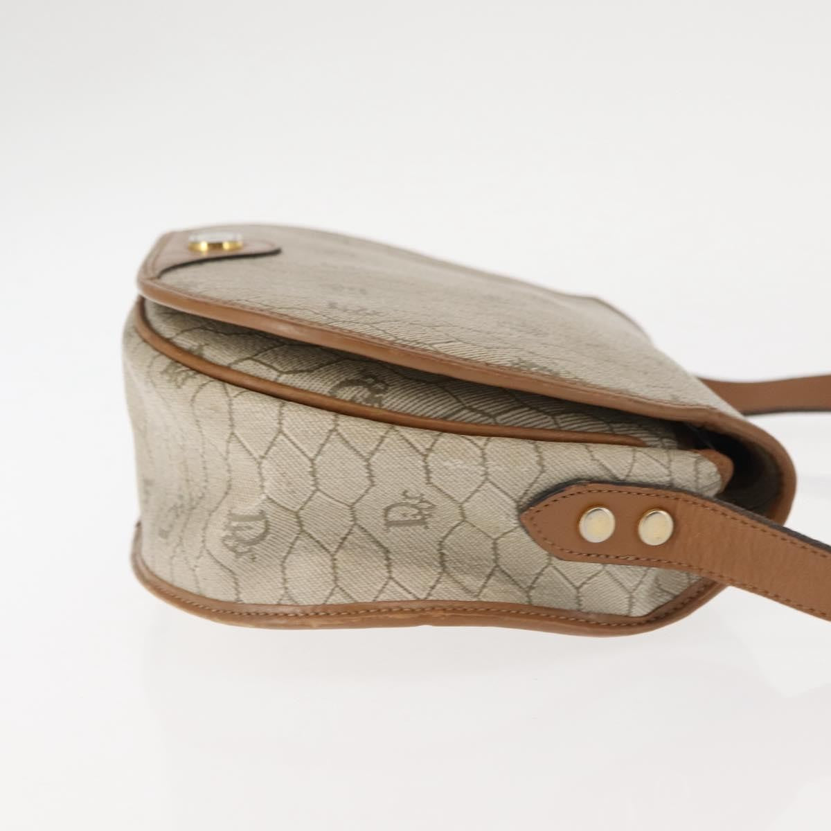 Christian Dior Honeycomb Flap Crossbody Bag Coated Canvas Beige Canvas Bag Canvas