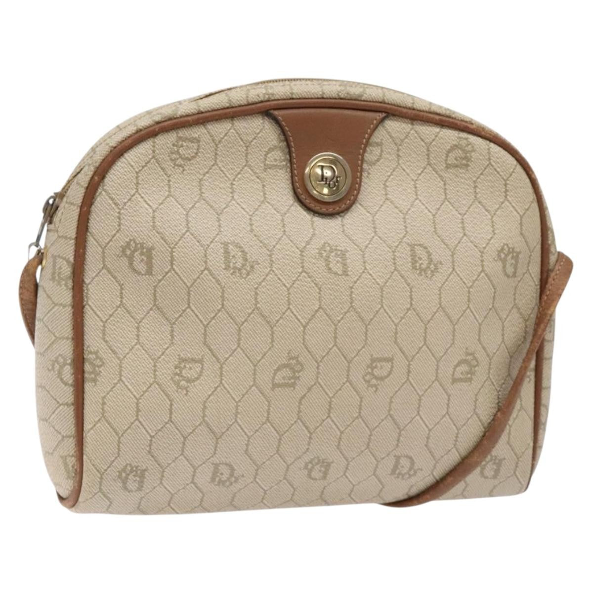 Christian Dior Honeycomb Shoulder Bag Canvas Beige Canvas Bag Style 2