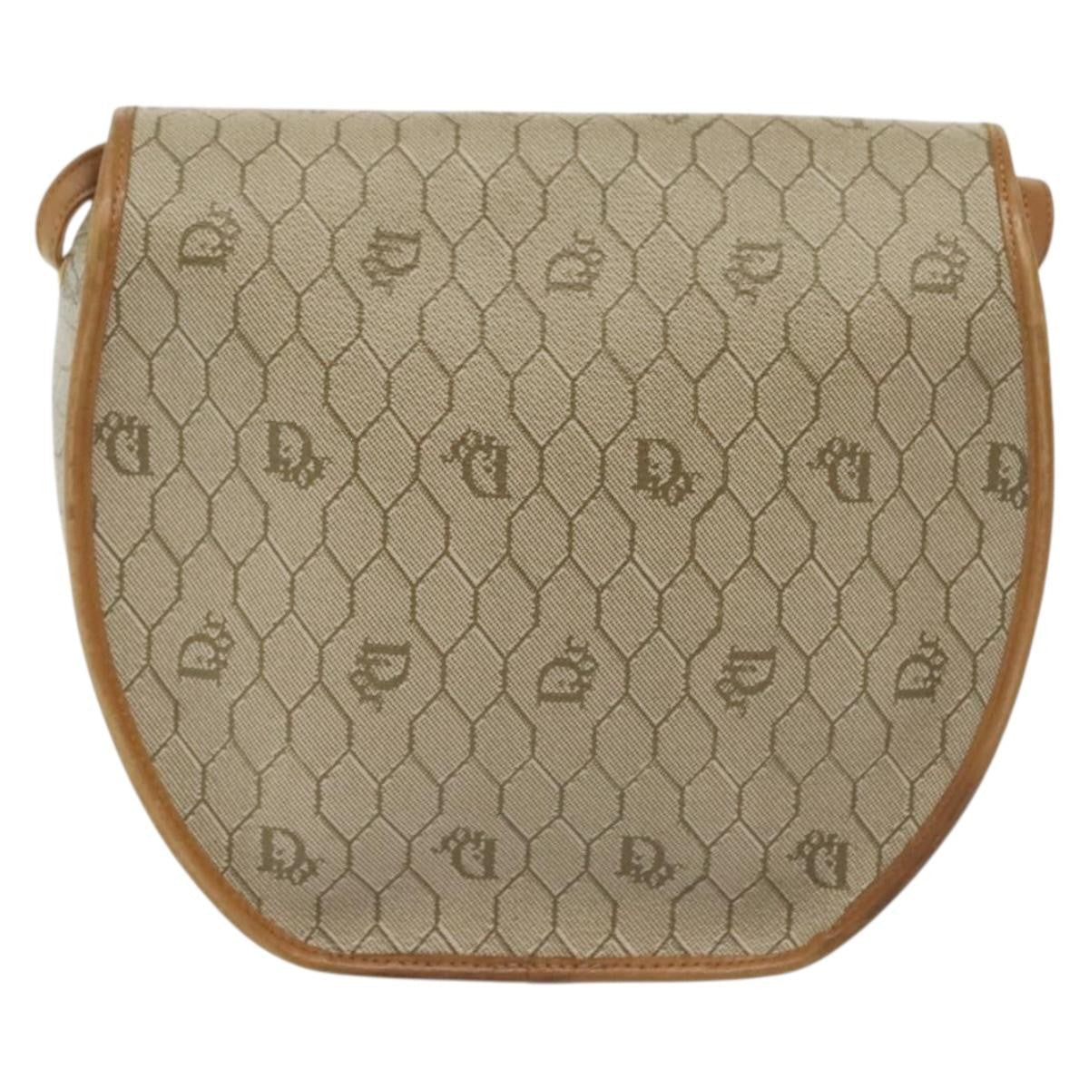 Christian Dior Honeycomb Shoulder Bag Canvas Beige Canvas Bag Canvas
