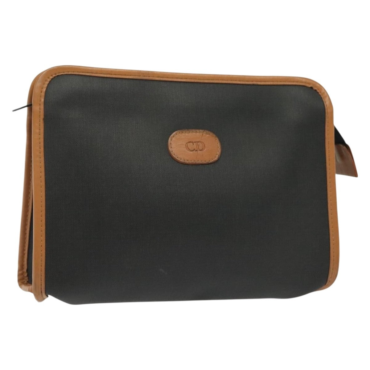 Christian Dior Homme Zip Around Pouch Leather Black Pvc Clutche Pouche Bag