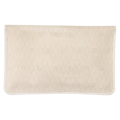 Christian Dior Honeycomb Clutch Canvas White Canvas Clutche Pouche Bag