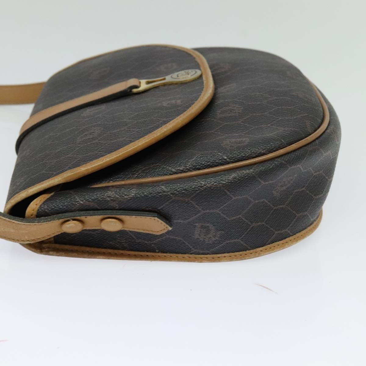 Christian Dior Honeycomb Flap Crossbody Bag Canvas And Leather Black Canvas Bag Leather