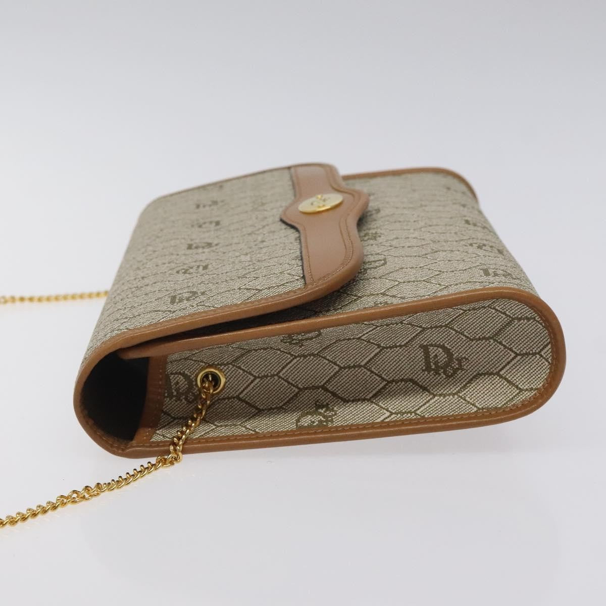 Christian Dior Honeycomb Flap Crossbody Bag Coated Canvas Beige Canvas Bag
